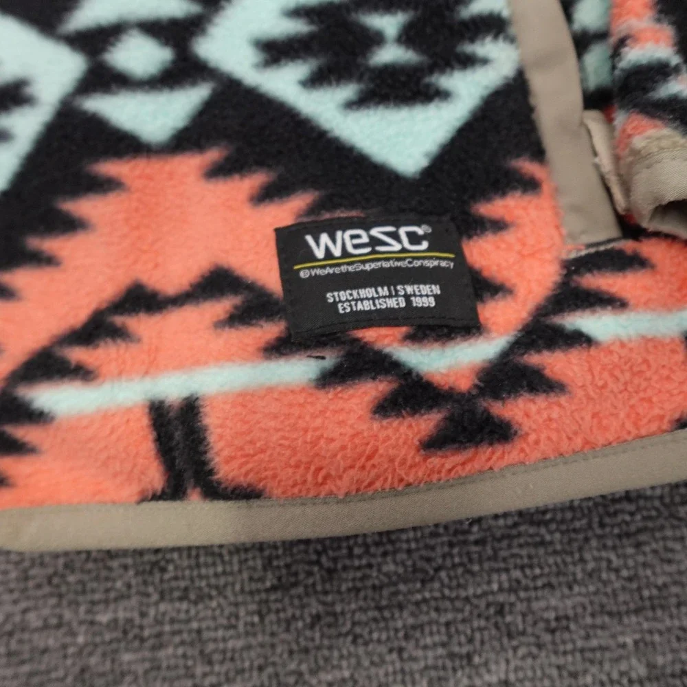 WeSC Jacket Mens Medium Moritz Aztec Fleece Full Zip Outdoor Hiking M414575T